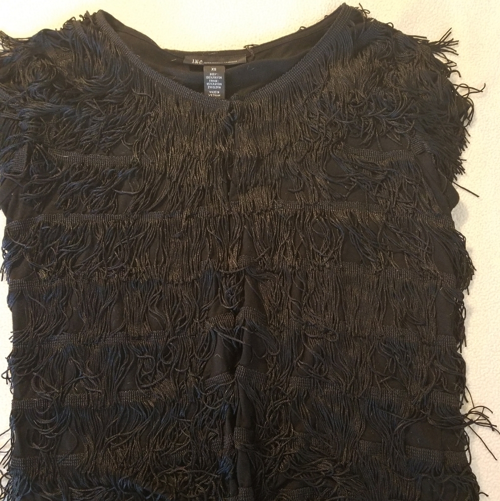 🎗 INC black fringed short sleeved vest